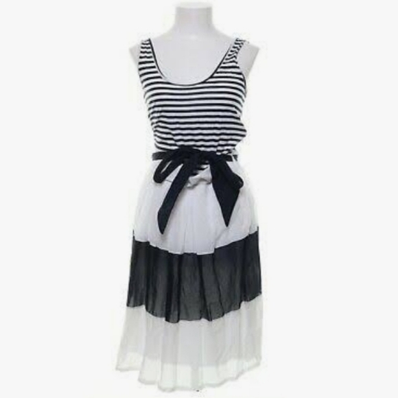 GANT 'Voile Marin' Sheath White/Black Stripe Dress - Picture 1 of 6